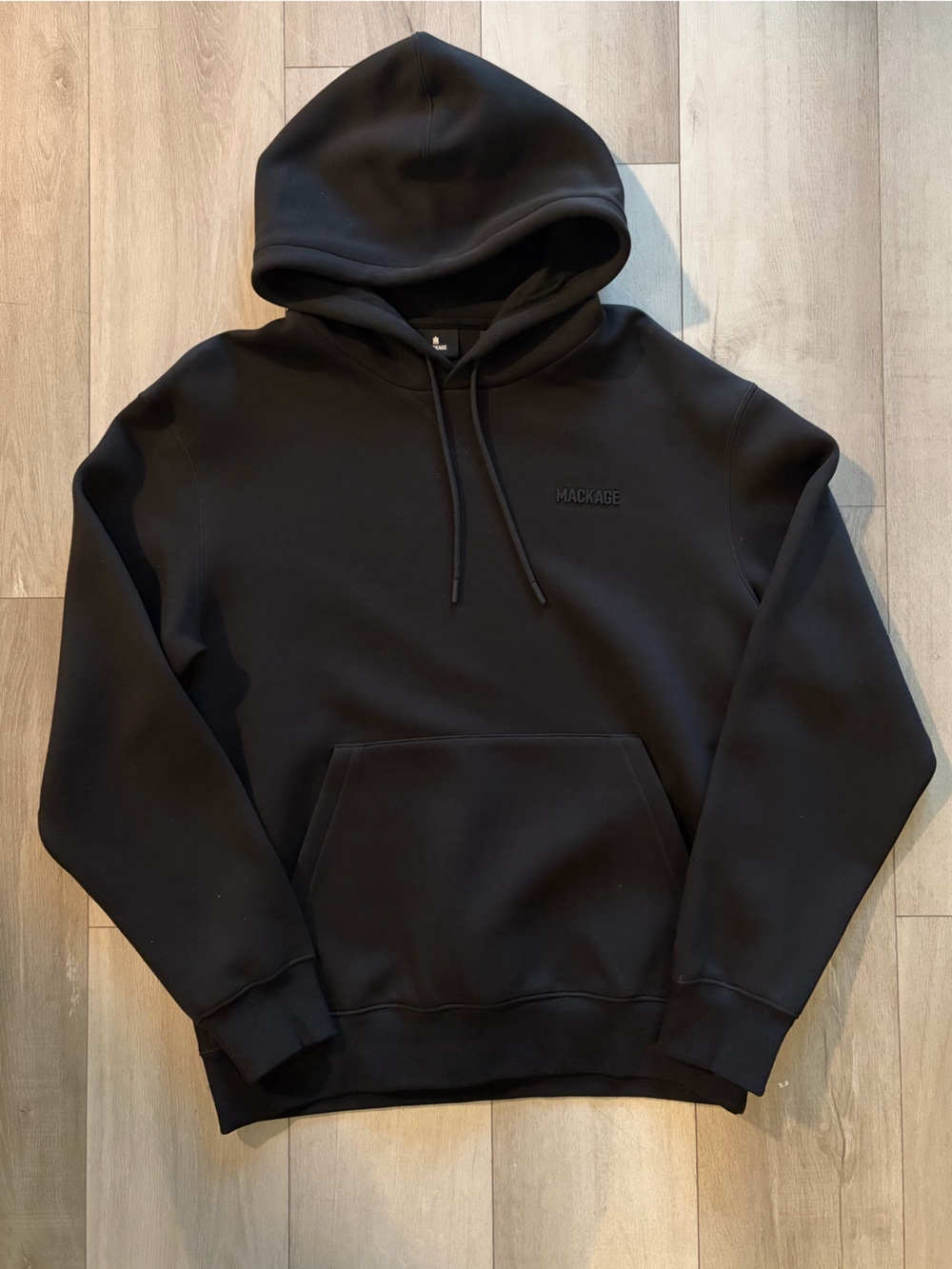 Mackage Black Hooded Pullover Krystian Sweatshirt Size Large NWOT